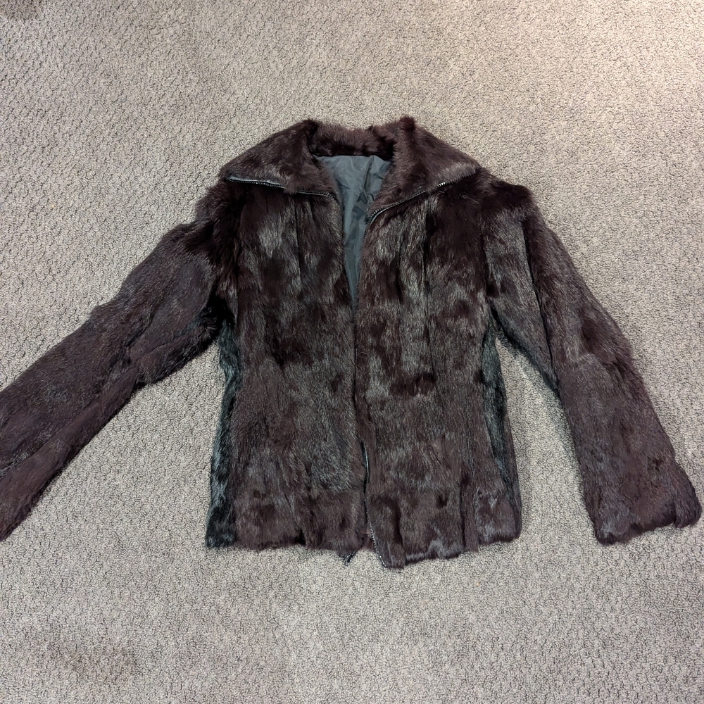 Fur coat - black